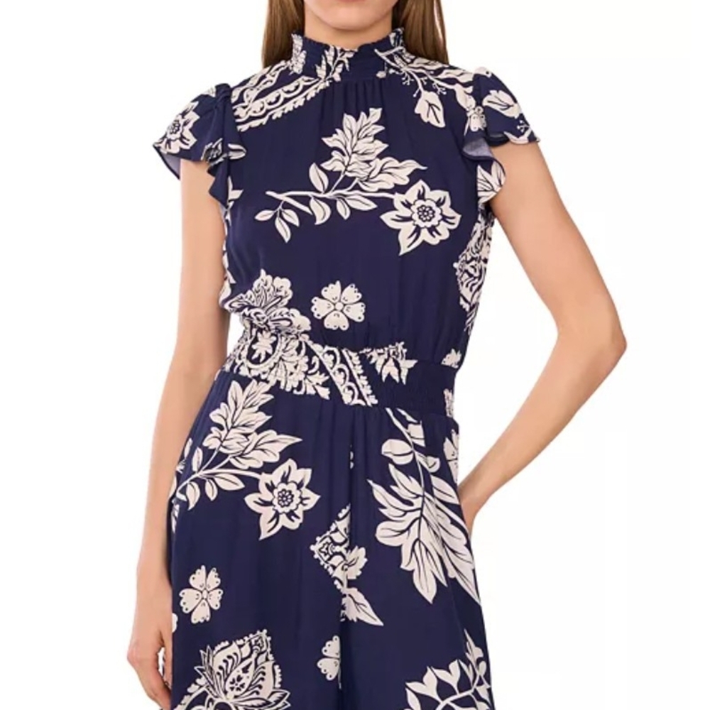 Floral Navy Jumpsuit